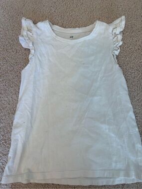 H&M White Girls' Ruffle Sleeve Tank Top